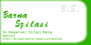 barna szilasi business card